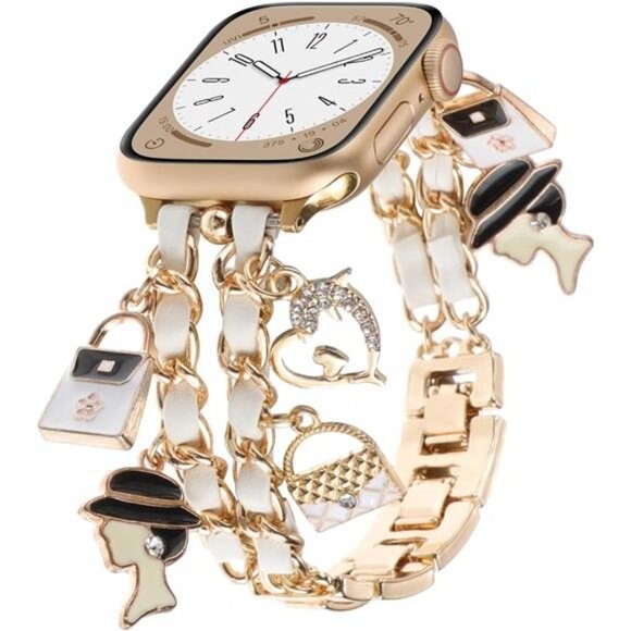 Apple Accessories - NEW White/Gold Luxury Apple Watch Band